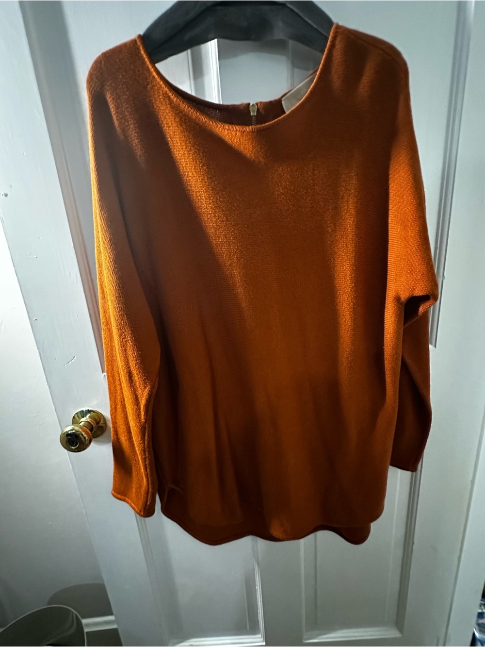Michael Kors Long Sleeve Crewneck Tunic Sweater - Rust Orange